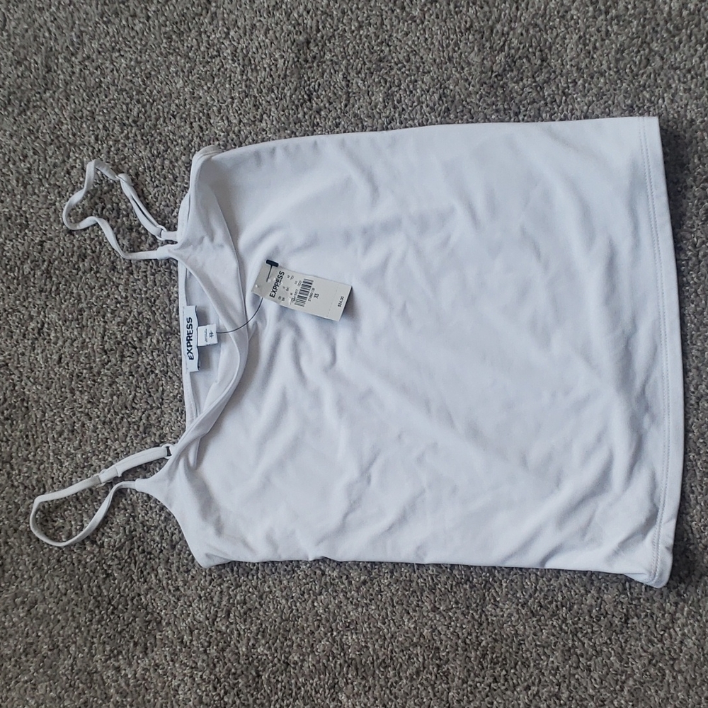 Express white XS crop tank cami